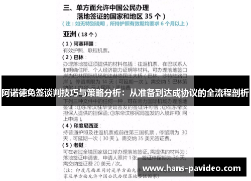 阿诺德免签谈判技巧与策略分析:从准备到达成协议的全流程剖析 阿诺德免签谈判技巧与策略分析:从准备到达成协议的全流程剖析