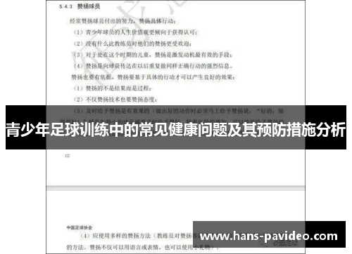 青少年足球训练中的常见健康问题及其预防措施分析
